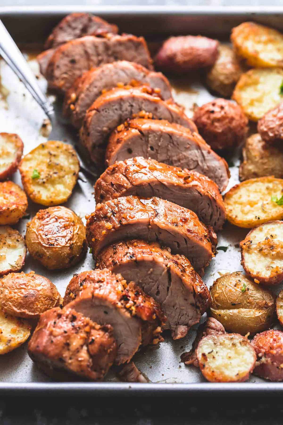 Sheet Pan Pork Tenderloin and Potatoes - Cravings Happen