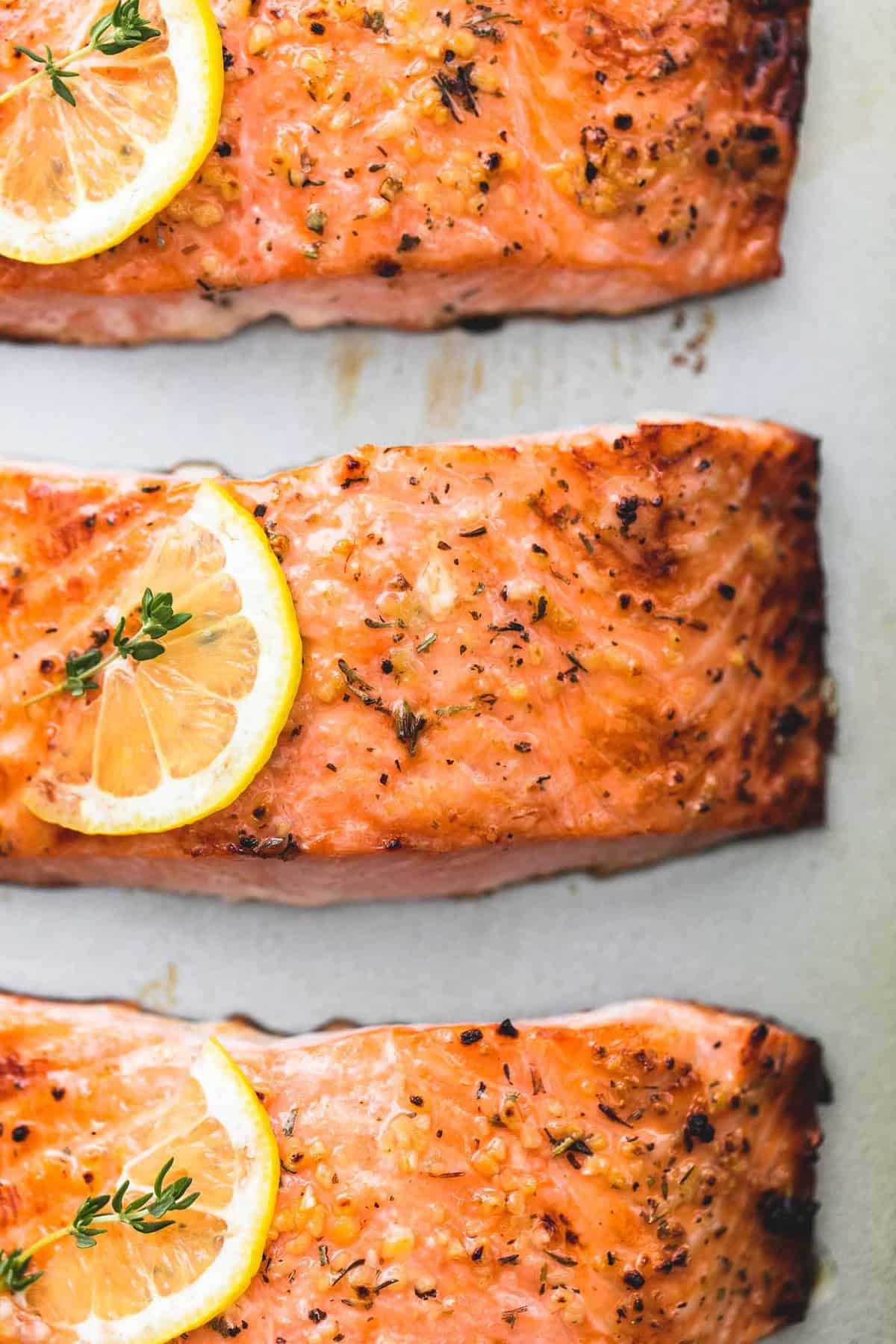 Best Easy Healthy Baked Salmon recipe | lecremedelacrumb.com