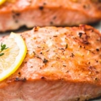 Best Easy Healthy Baked Salmon recipe | lecremedelacrumb.com