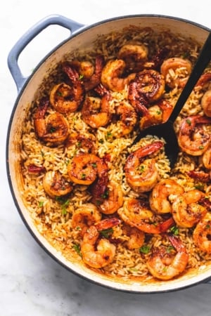 Cajun Shrimp and Rice Skillet | lecremedelacrumb.com