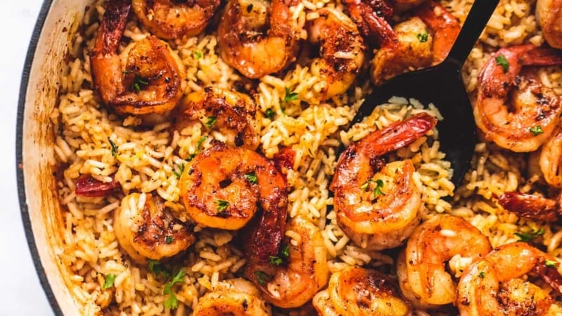 Cajun Shrimp and Rice Skillet | lecremedelacrumb.com