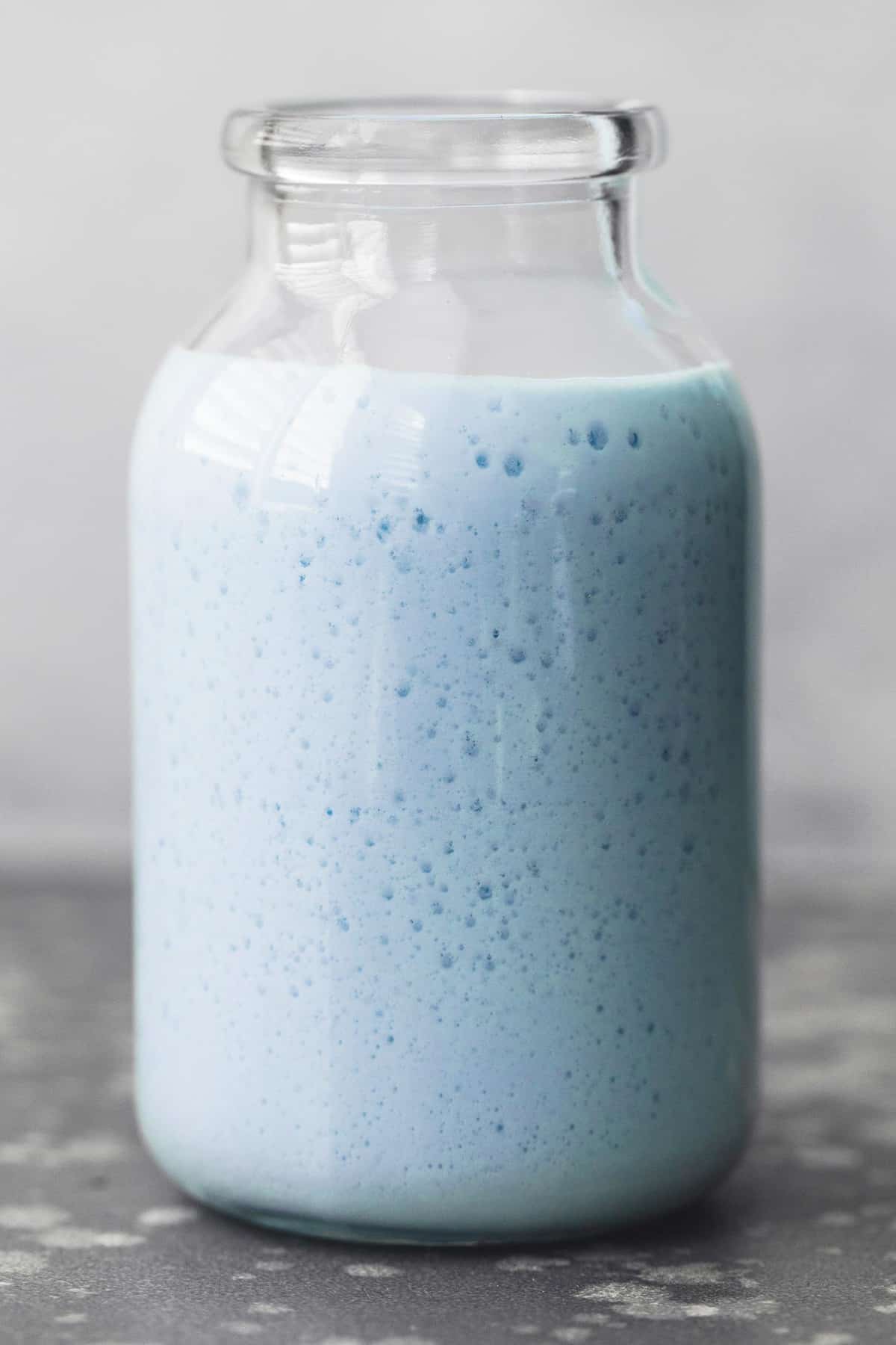galaxy's edge blue milk (Disneyland Copycat) in a glass jar.