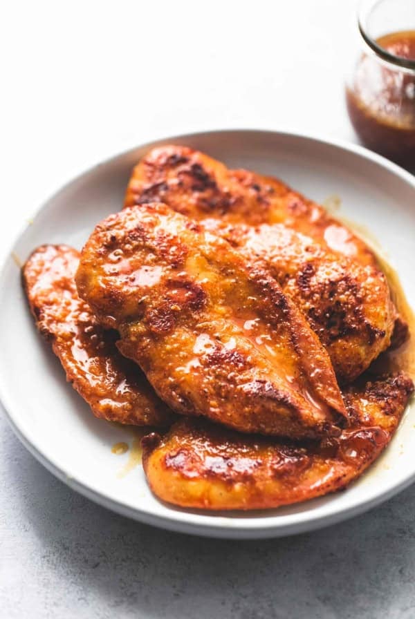 Crispy Honey Garlic Chicken easy recipe | lecremedelacrumb.com