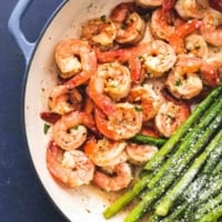 One Pan Shrimp and Asparagus easy healthy dinner recipe | lecremedelacrumb.com