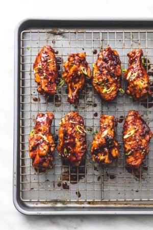 Spicy Korean BBQ Chicken Wings recipe lecremedelacrumb.com