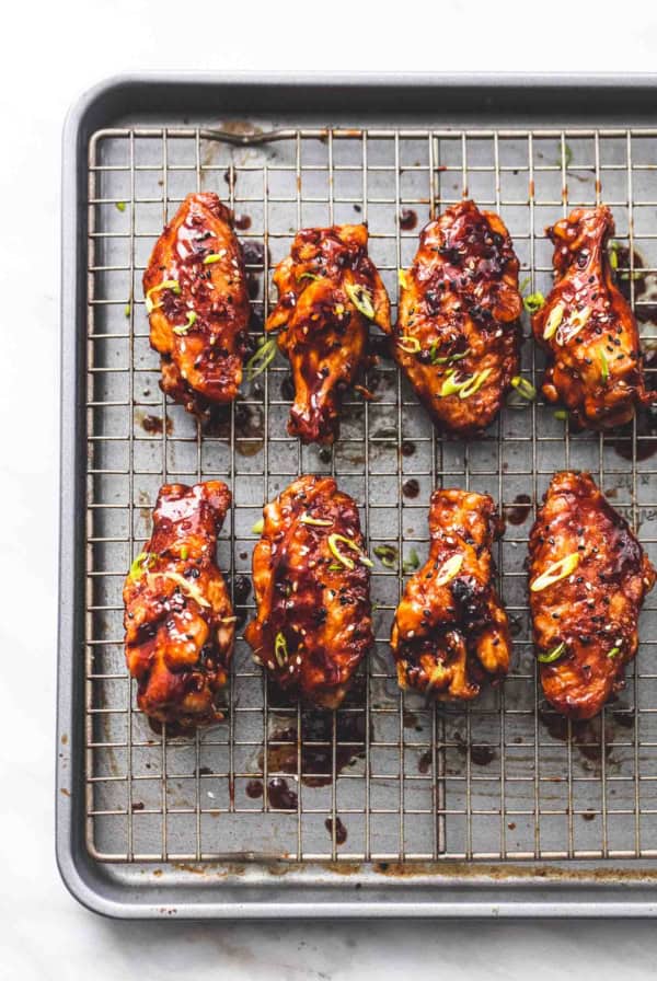 Spicy Korean BBQ Chicken Wings recipe lecremedelacrumb.com