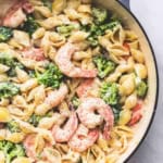 Shrimp and Broccoli Alfredo easy dinner recipe | lecremedelacrumb.com