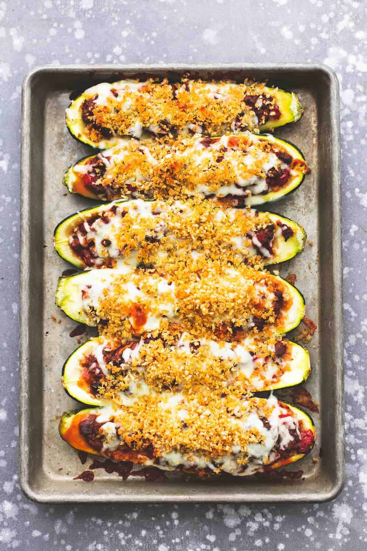 Healthy Italian Stuffed Zucchini Boats | Creme De La Crumb