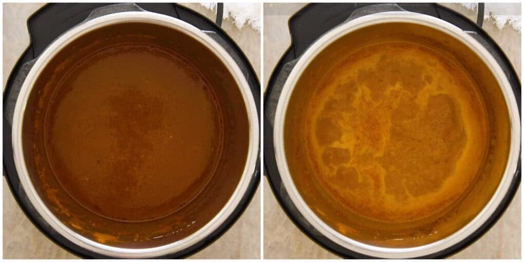 Steps 7-8 for chicken tikka masala recipe in the instant pot.