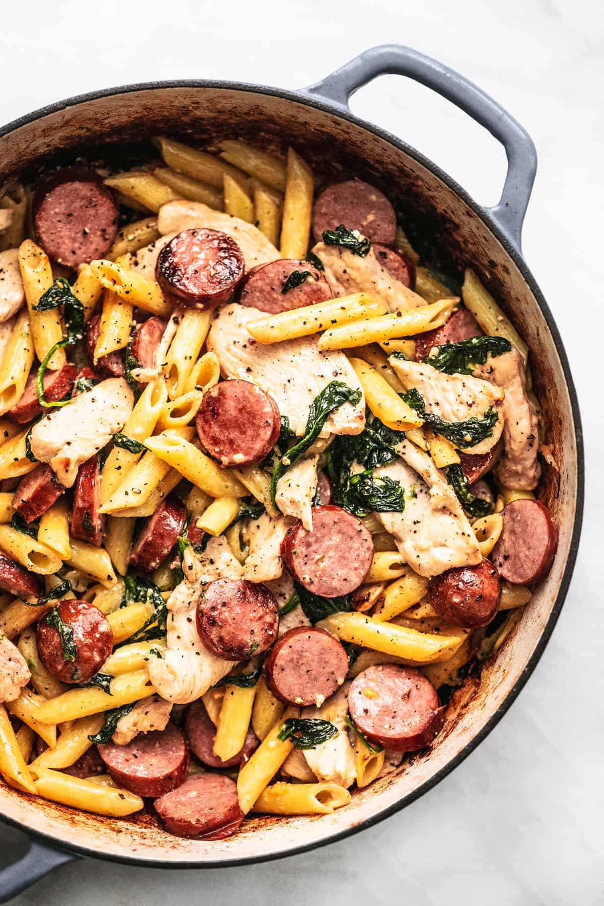 Chicken and Sausage Pasta | Creme De La Crumb