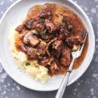 Easy Instant Pot Beef Tips Recipe | lecremedelacrumb.com