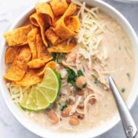 Easy Instant Pot White Chicken Chili recipe healthy dinner recipe | lecremedelacrumb.com