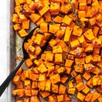 Easy healthy oven Roasted Butternut Squash recipe | lecremedelacrumb.com