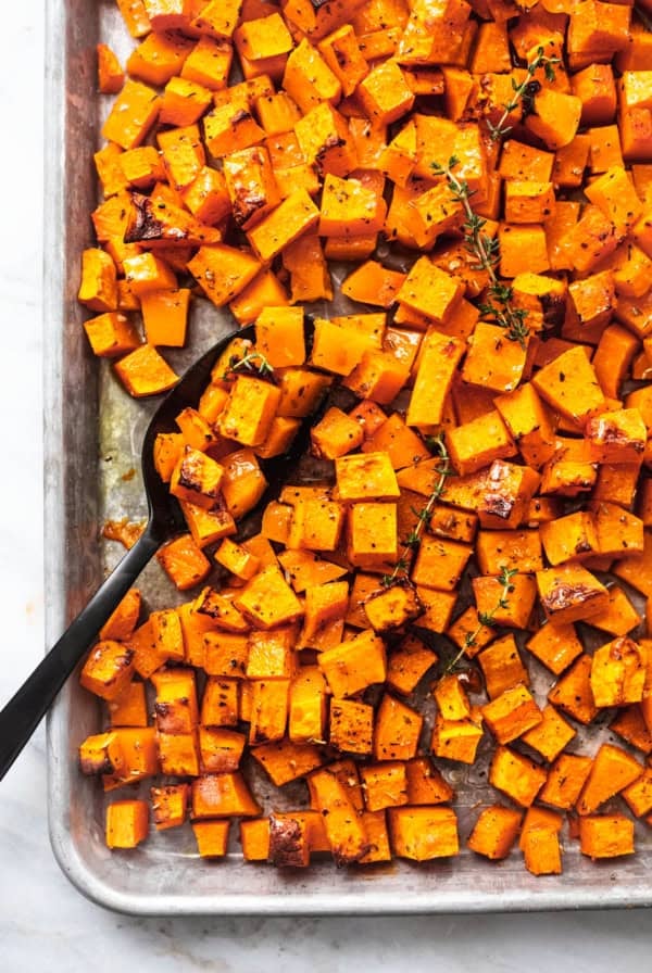 Easy healthy oven Roasted Butternut Squash recipe | lecremedelacrumb.com