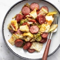 Easy 30-minute Sausage and Cabbage Skillet healthy dinner meal recipe | lecremedelacrumb.com