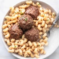 Easy Swedish Meatball Pasta recipe | lecremedelacrumb.com