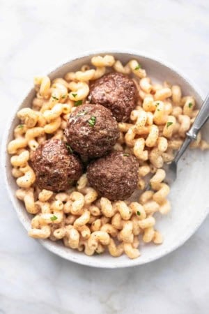 Easy Swedish Meatball Pasta recipe | lecremedelacrumb.com