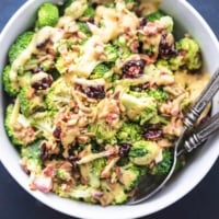 Easy tasty Best Broccoli Salad Recipe (No Mayo!) | lecremedelacrumb.com