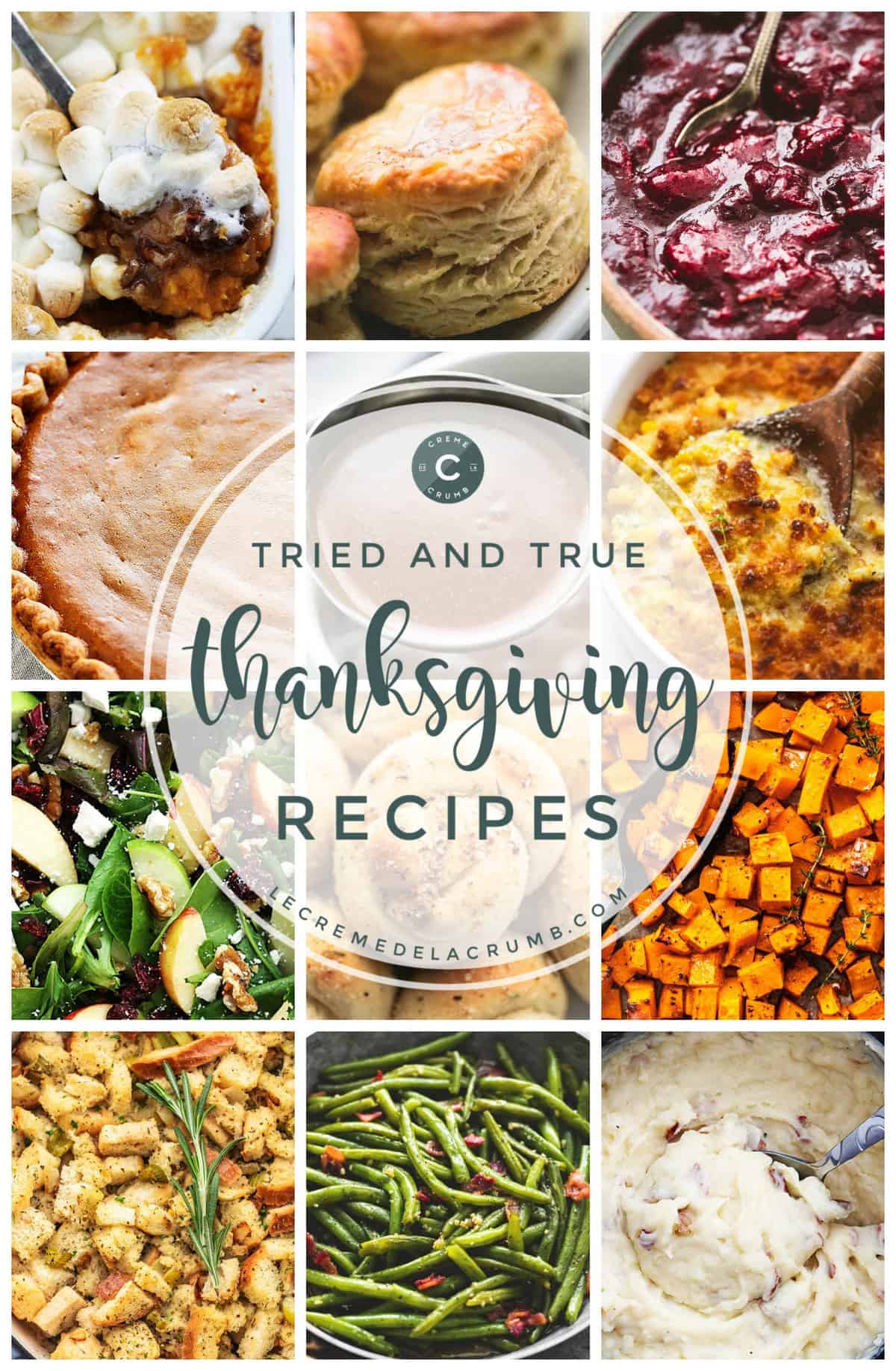image of the cover of "Tried and True Thanksgiving Recipes" cookbook.