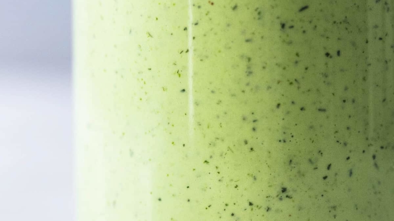 healthy cilantro avocado ranch dressing in a bottle