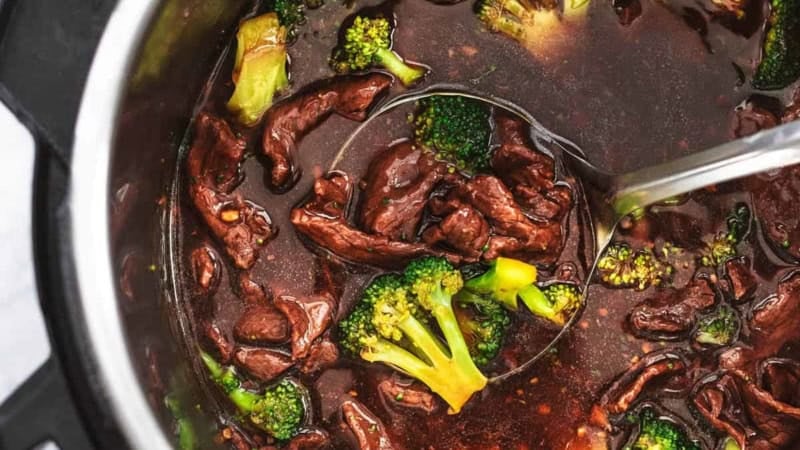 chinese broccoli and beef in pressure cooker