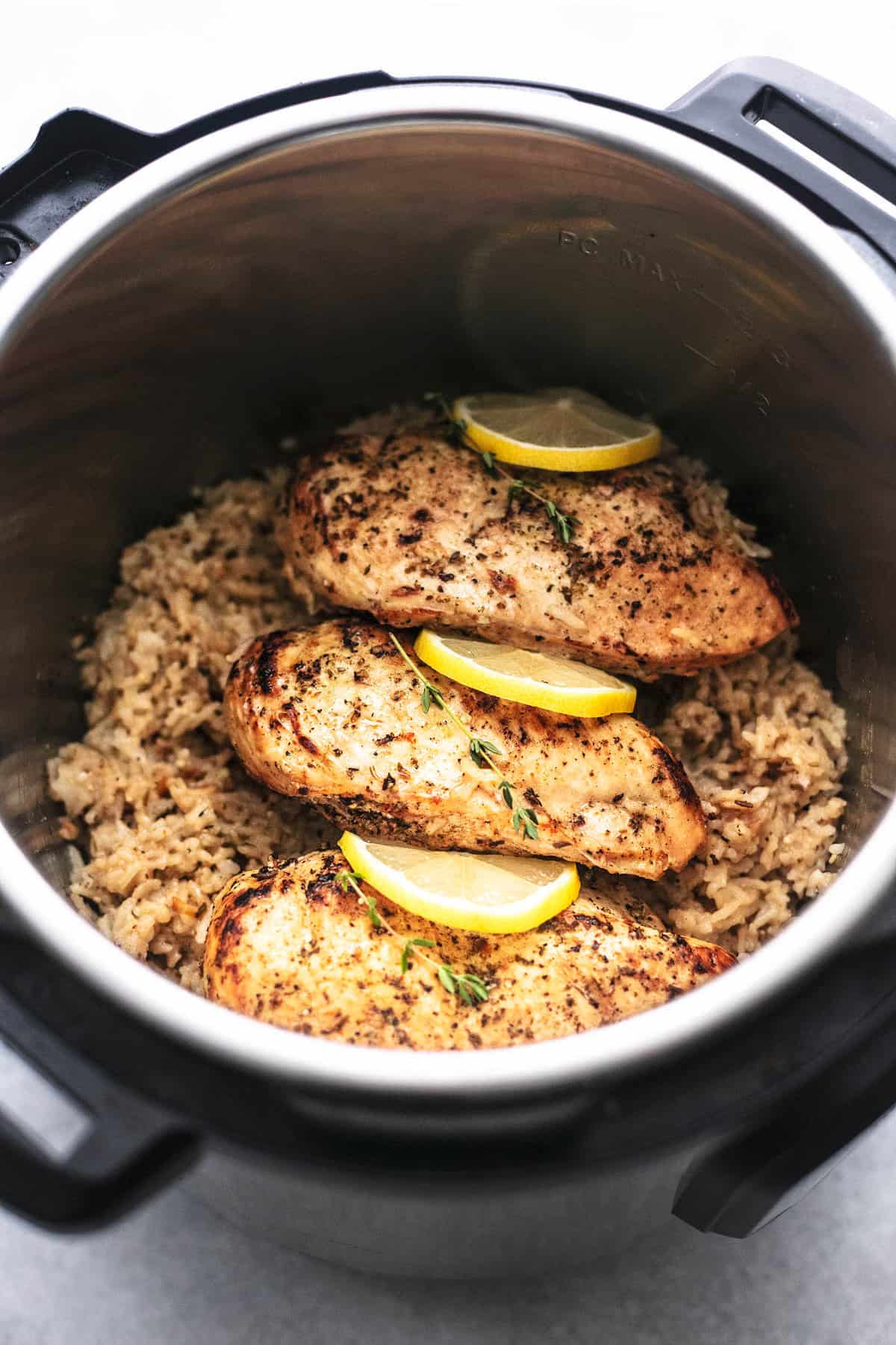 instant pot chicken breast and rice in an instant pot.