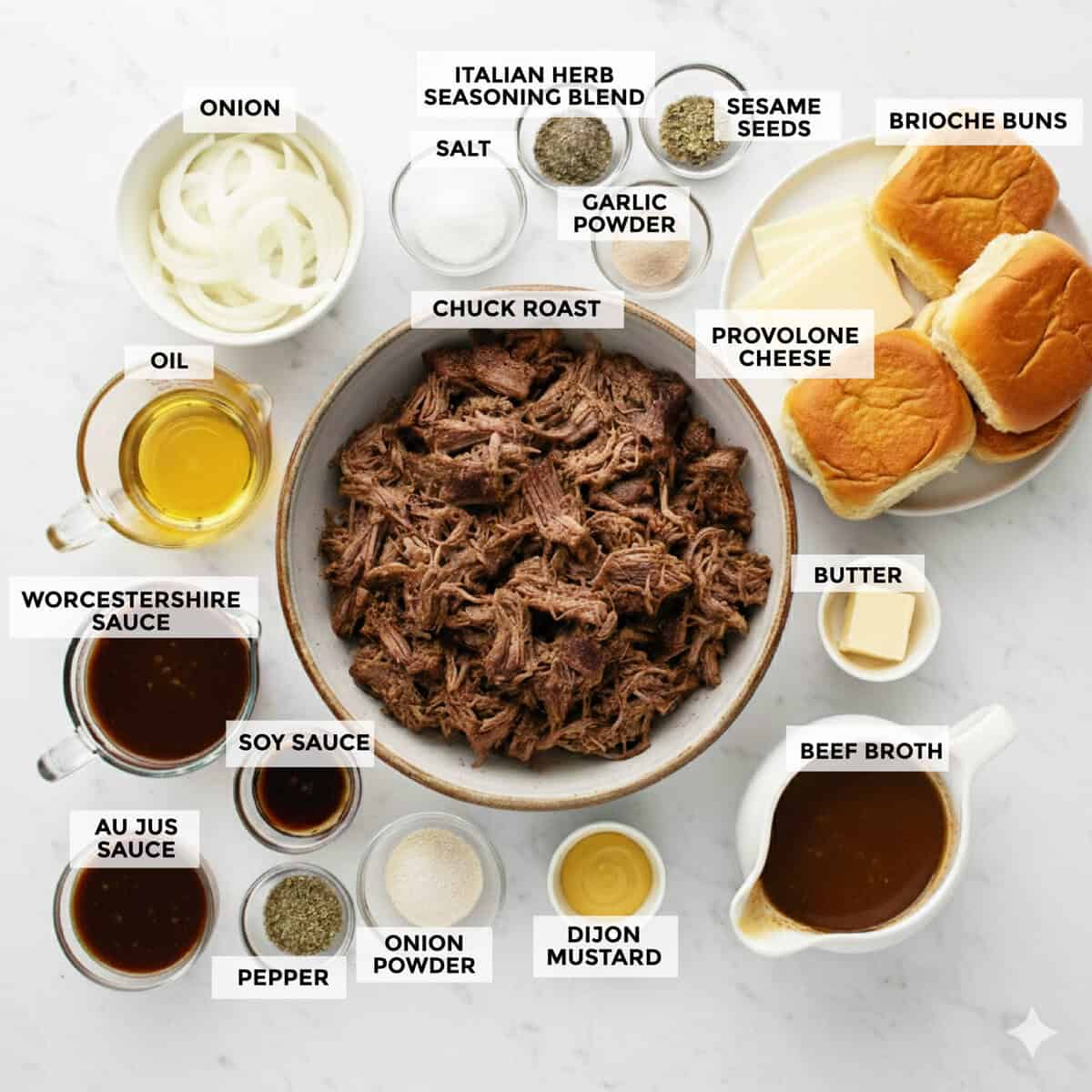 French dip recipe ingredients.