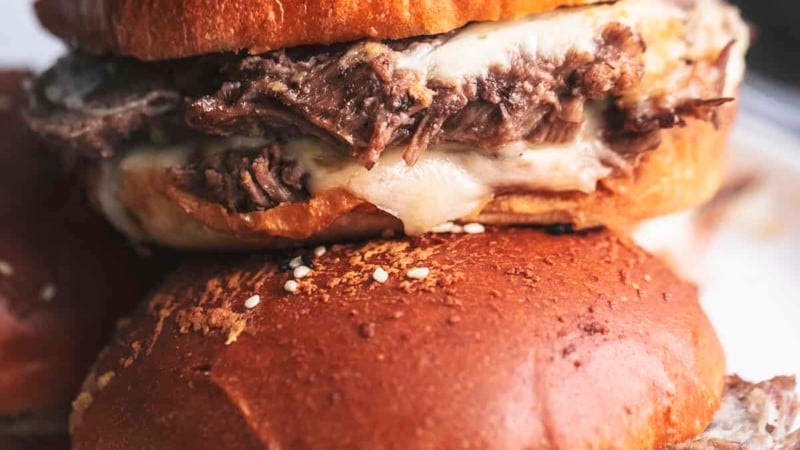 up close french dip sandwiches