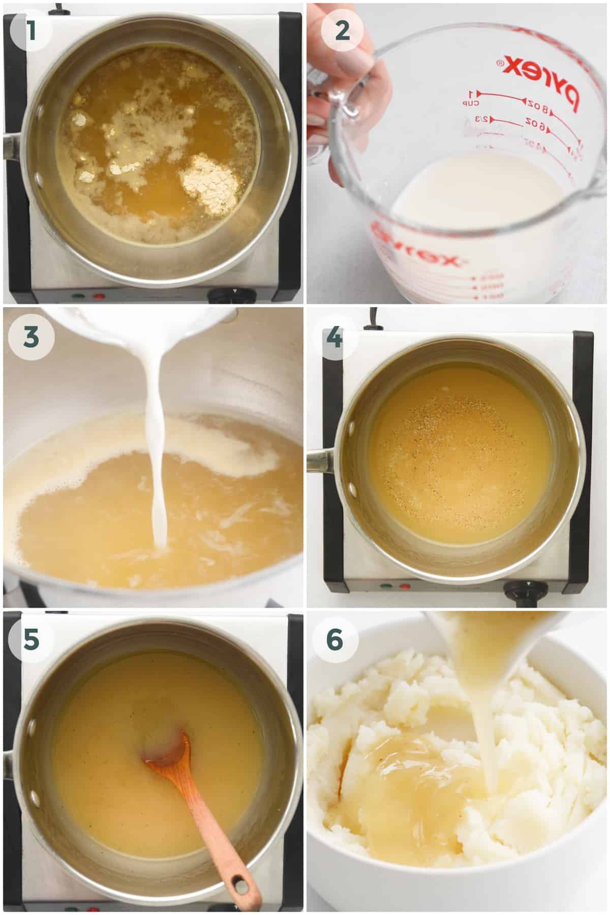 six steps of preparing chicken gravy