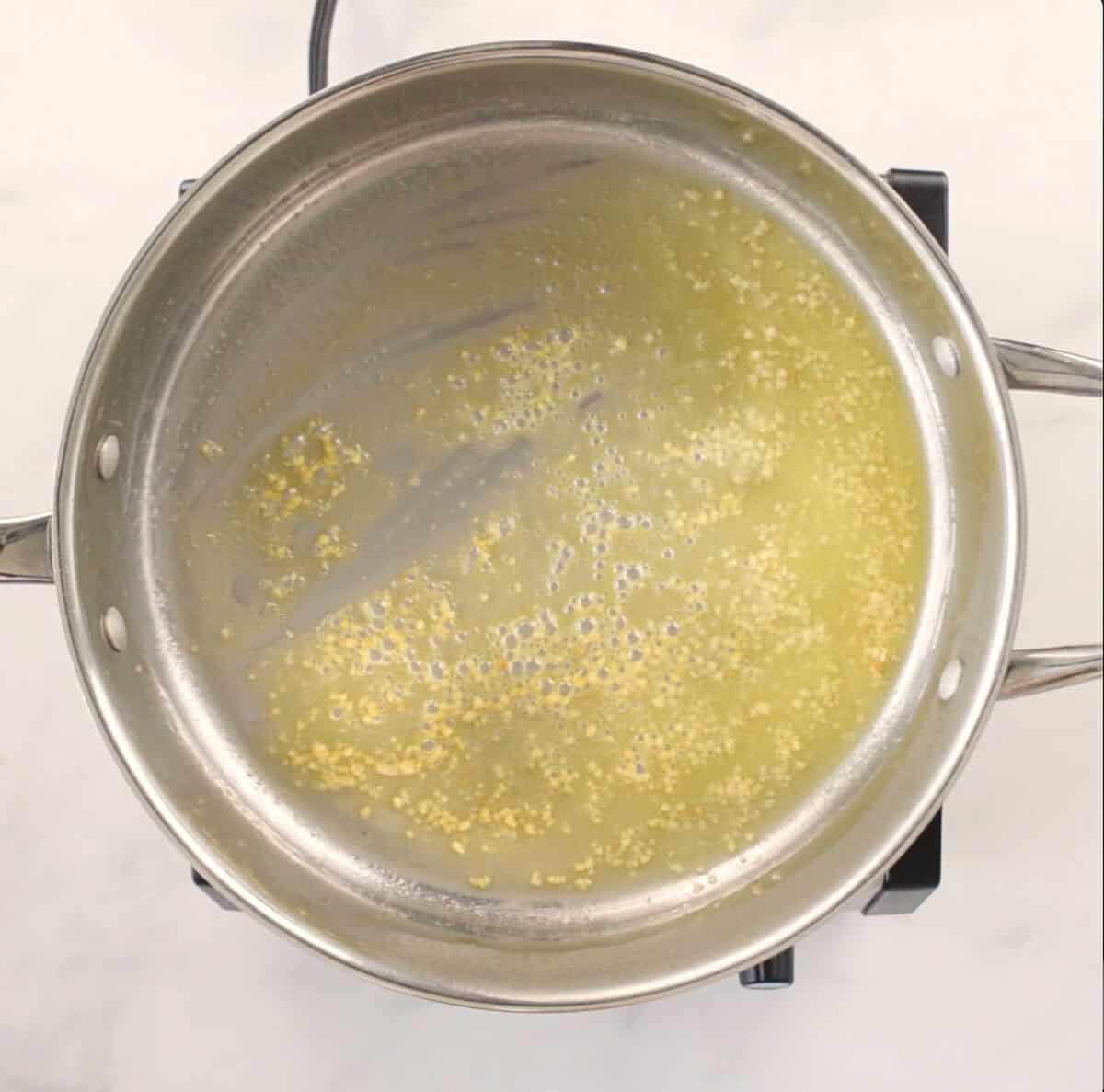 Step 1 for lemon garlic shrimp skillet recipe.