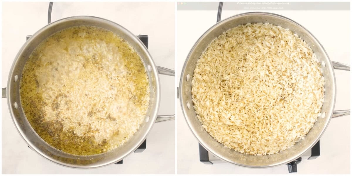 Step 3 for lemon garlic shrimp skillet recipe.