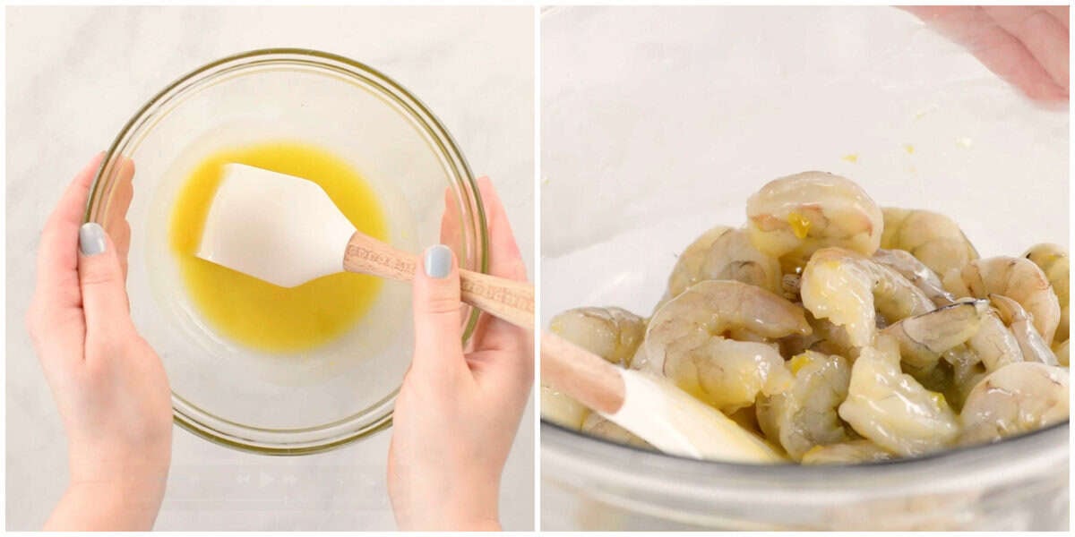 Step 4 for lemon garlic shrimp skillet recipe.