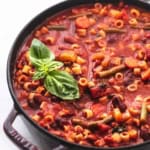 minestrone soup in a pot