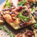 up close bacon flatbread