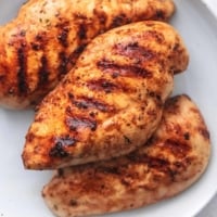 grilled chicken overhead on a plate