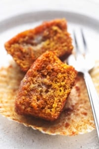 up close carrot muffin cut in half