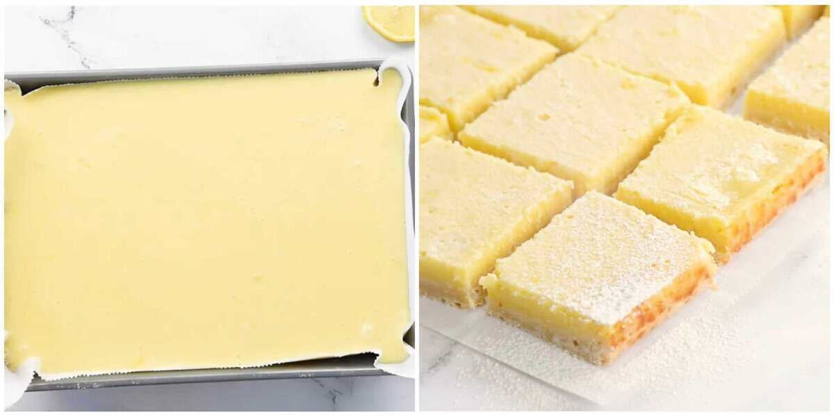 Step 6 for prepping cream cheese lemon bars.