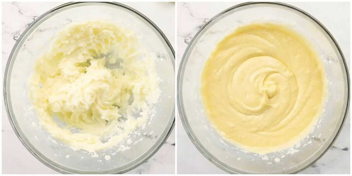 Step 4 for prepping cream cheese lemon bars.