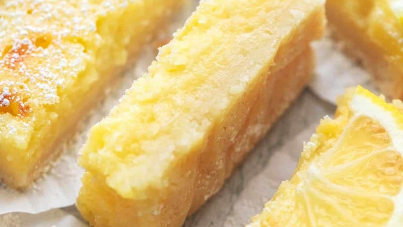 up close creamy lemon bars