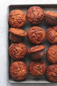 overhead muffins on pan