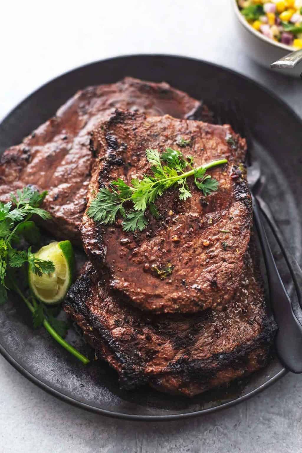 Cilantro Lime Marinated Steak with Corn Salsa Creme De La Crumb