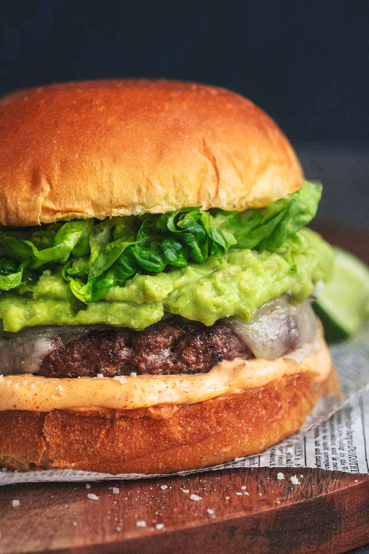 close up of a tex-mex turkey burger.