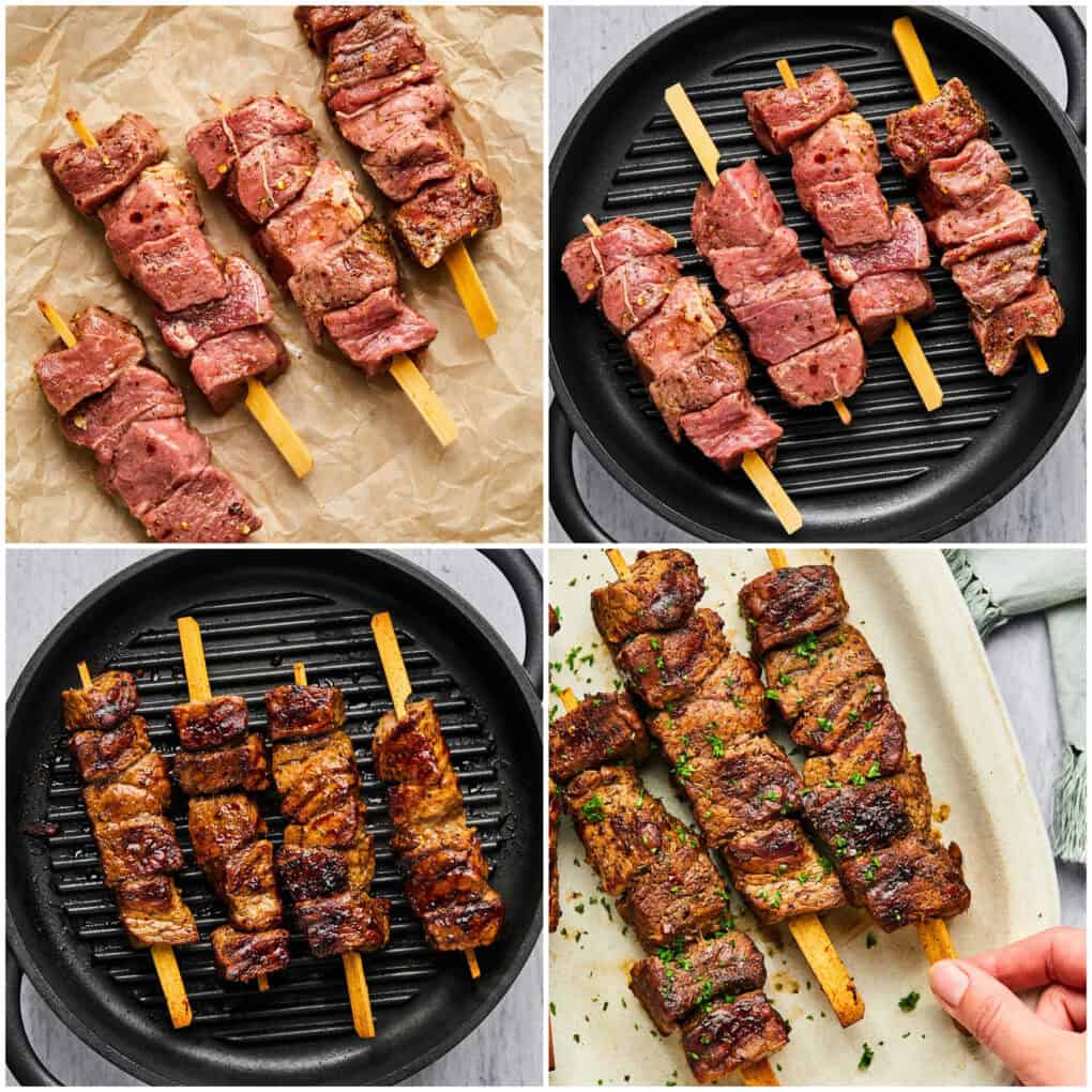 steps 3-4 of kebab beef recipe.