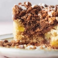up close cinnamon coffee cake with streusel filling