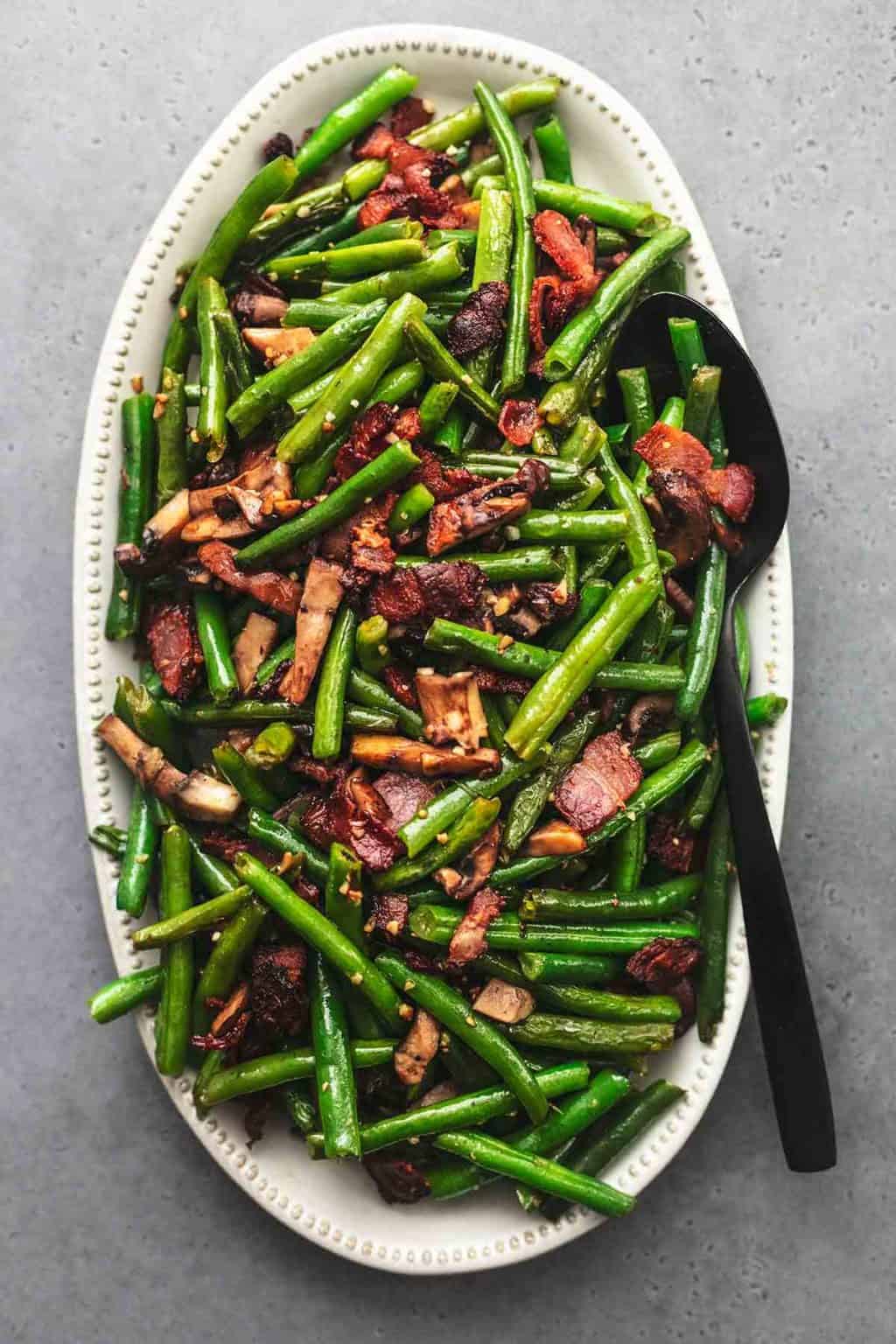 Green Beans with Mushrooms and Bacon Creme De La Crumb