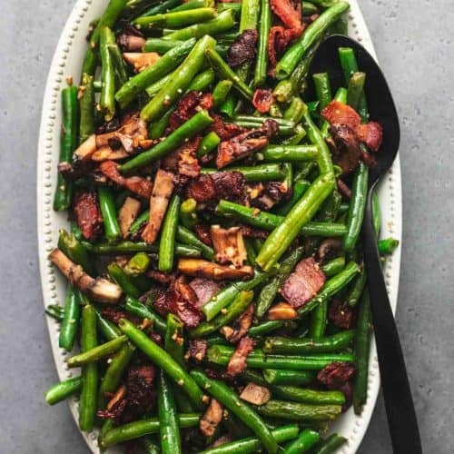 Green Beans with Mushrooms and Bacon Creme De La Crumb
