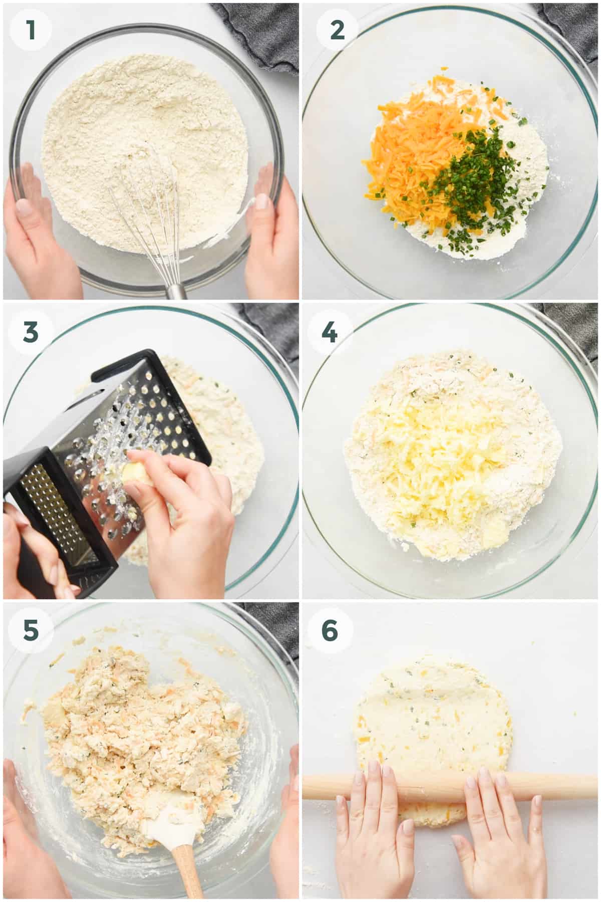 six steps of preparing buttermilk biscuits recipe