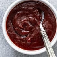 bbq sauce in bowl with spoon