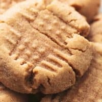 up close pile of peanut butter cookies