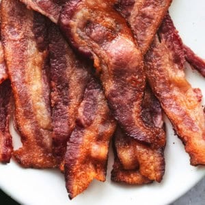 up close view of cooked bacon strips